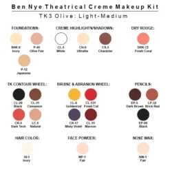 Ben Nye Theatrical Creme Makeup Kit 12 Ben Nye Theatrical Creme Makeup Kit