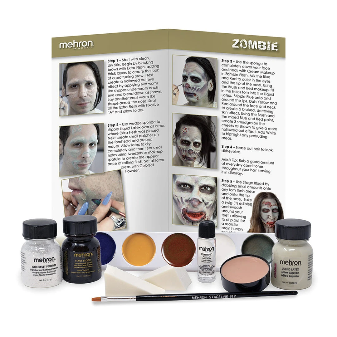Mehron Zombie Professional Character Makeup Kit (KMP-EZ) 2 Mehron Zombie Professional Character Makeup Kit (KMP-EZ)