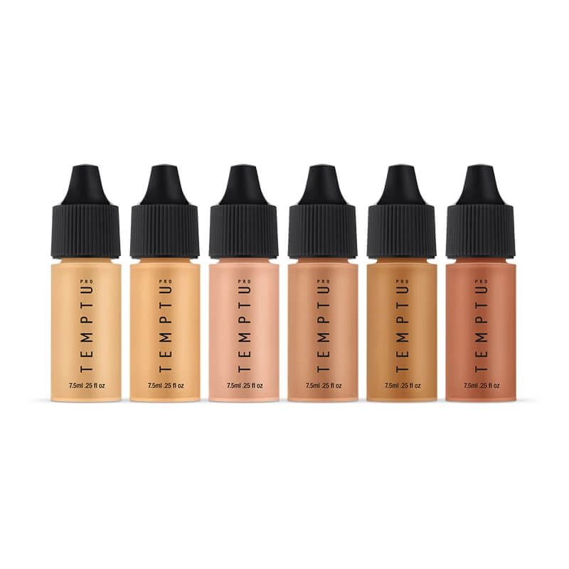 Temptu Perfect Canvas Hydra Lock Airbrush Foundation 6-pack Medium/Tan Face 1 Temptu Perfect Canvas Hydra Lock Airbrush Foundation 6-pack Medium/Tan Face