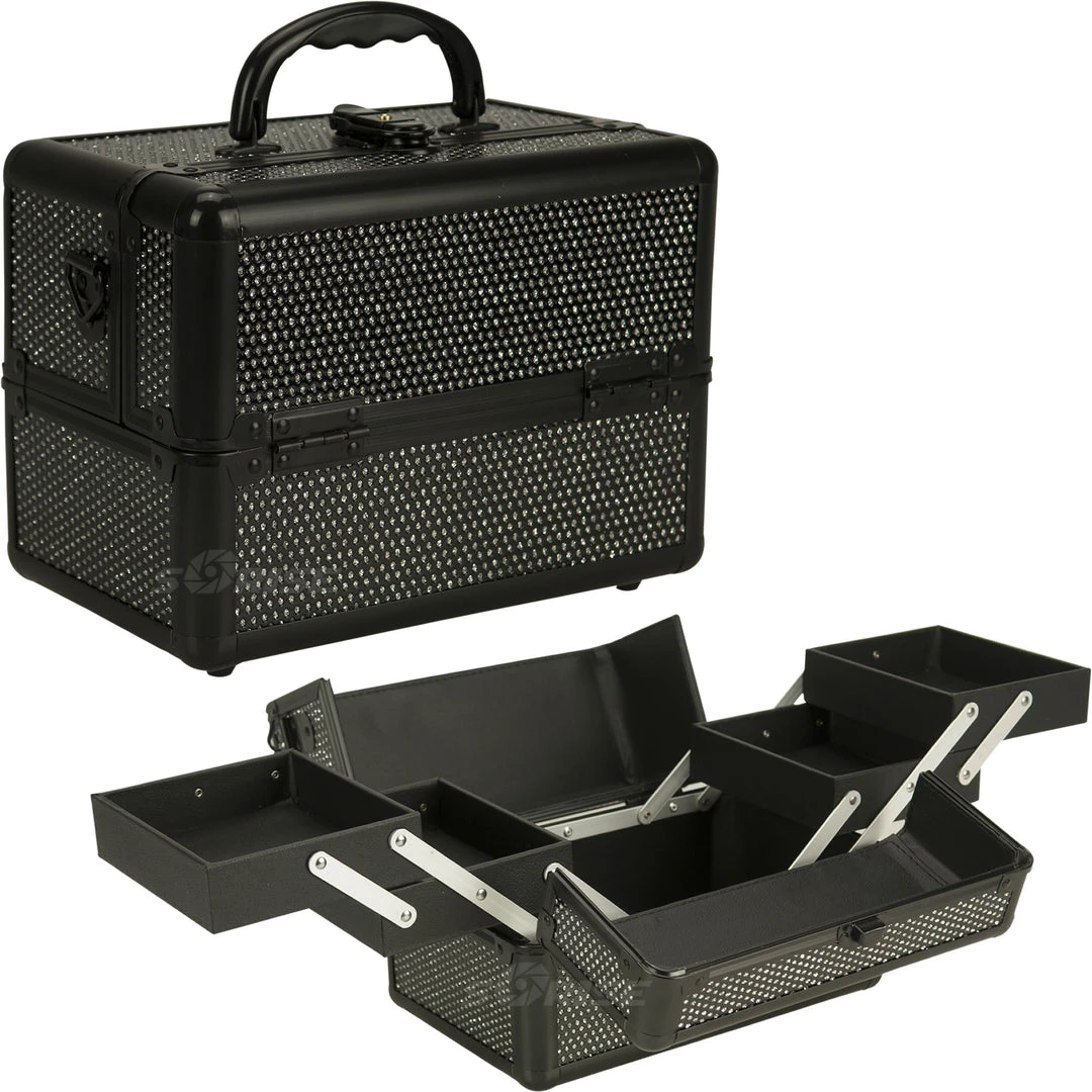Kits & Tools Just Case 4-Tiers Expandable Trays Makeup Case - Black Krystal (C0211KLAB) 1 Kits & Tools Just Case 4-Tiers Expandable Trays Makeup Case - Black Krystal (C0211KLAB)